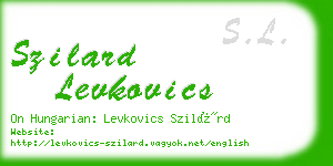 szilard levkovics business card